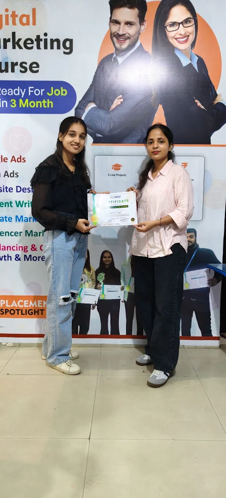 Student receiving placement certificate
